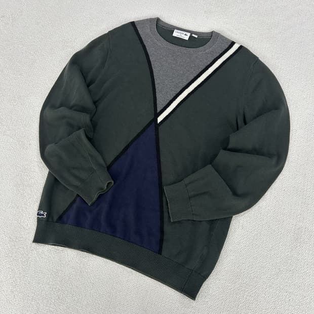 라코스테 컬러블록 니트 스웨터 m