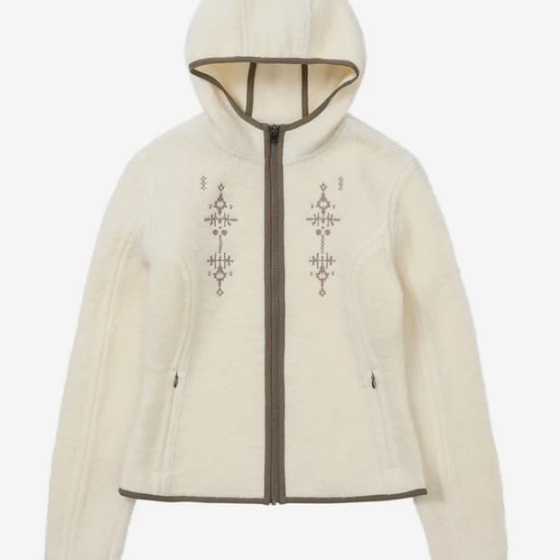 웰빙익스프레스 | 울 자켓 후리스 집업 아이보리 브라운 M