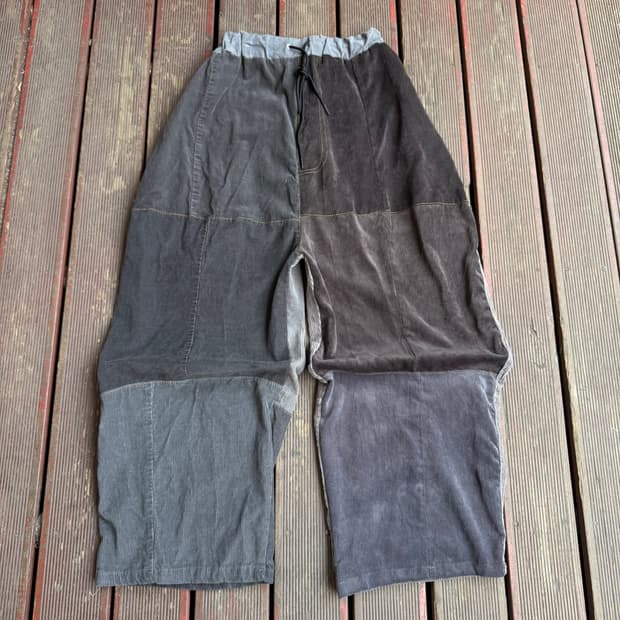 차콜 배색 코듀로이(골덴) 벌룬팬츠 003