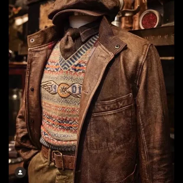 더블알엘 RRL 윙로고 페어아일 니트 새제품 XL