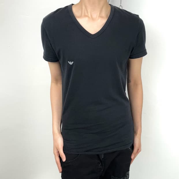 Emporio Armani Eagle Logo V-Neck T-Shirt