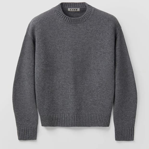 (L) 쿠어 울 크롭 크루넥 스웨터 (그레이)