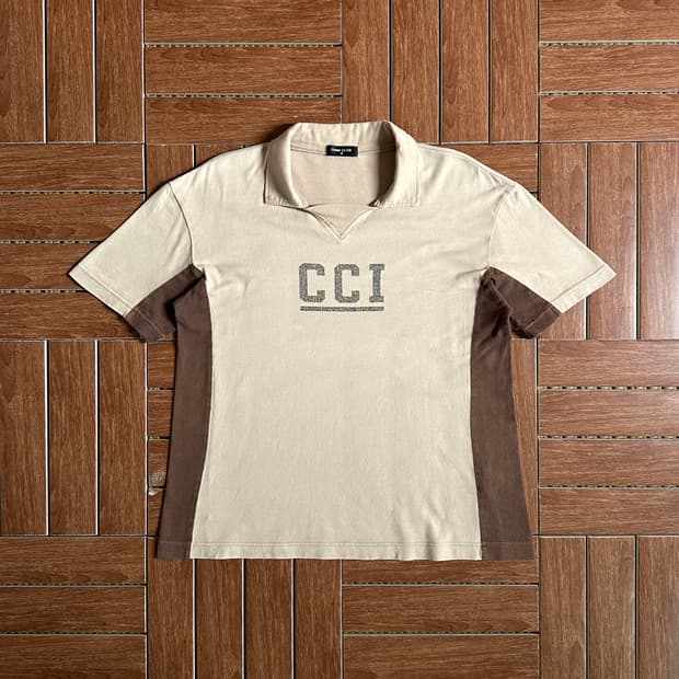 Comme ca ism vintage collar 1/2 tee