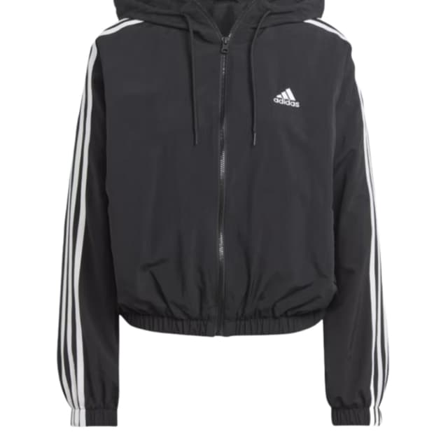 아디다스 에센셜 3S 우븐 윈드브레이커 자켓 블랙 화이트 XS사이즈