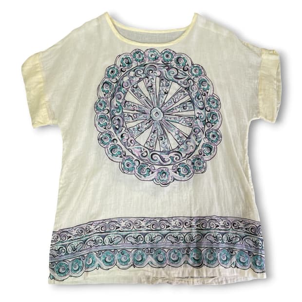 저스트웨이브 보헤미안 리넨 반팔티 (M-L)