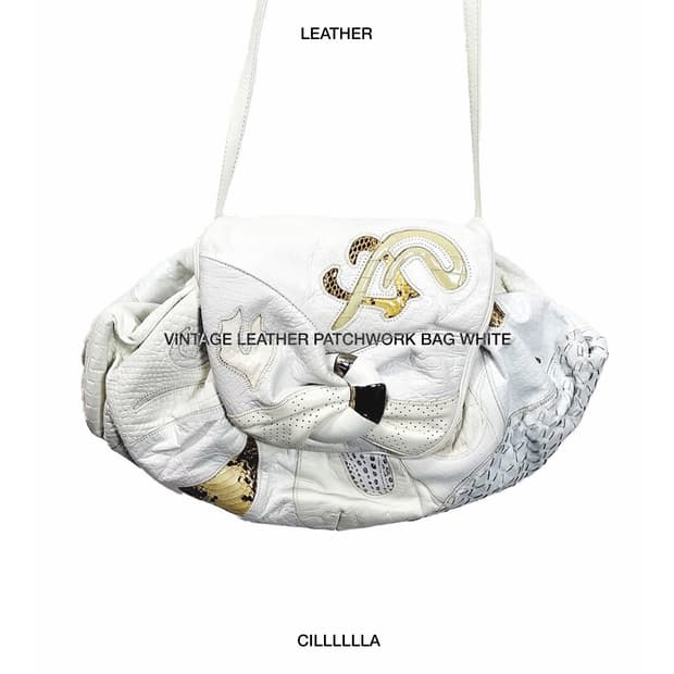 VINTAGE LEATHER 빈티지 레더 패치워크 백 화이트