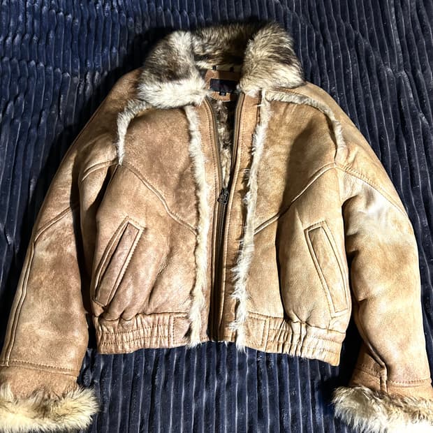 Sheep skin Fur Bomber Jacket