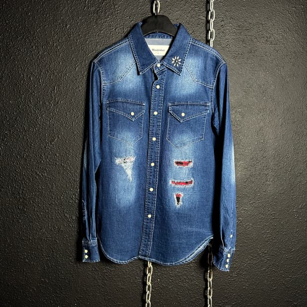 Wardrober – Distressed Western Denim Shi