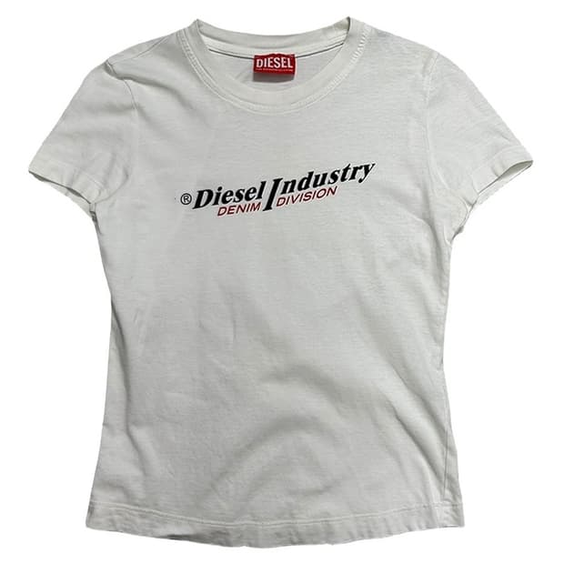 DIESEL 프린팅 반팔티 화이트 OS