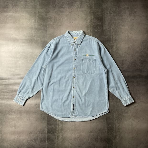 PORT AUTHORITY 빈티지 데님 코튼 셔츠 A00535