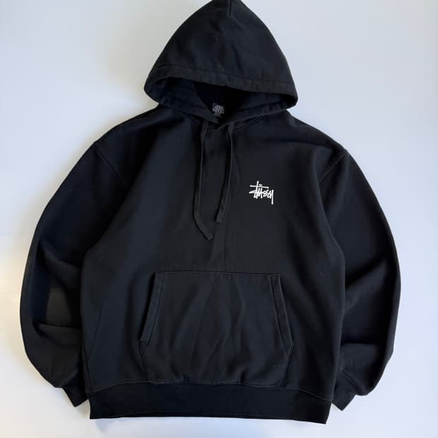 Stussy  스투시 베이직 스탁로고 블랙 후드티 
