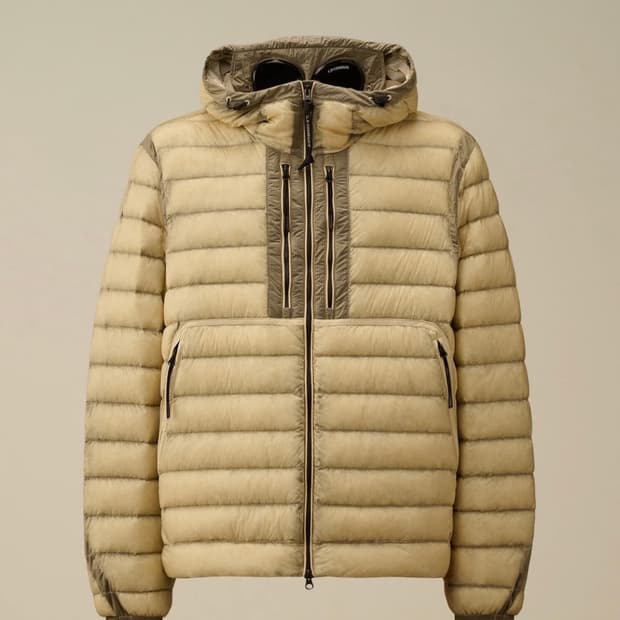 CP 컴퍼니 D.D. 쉘 고글 다운 자켓 피스타치오 쉘 베이지 L