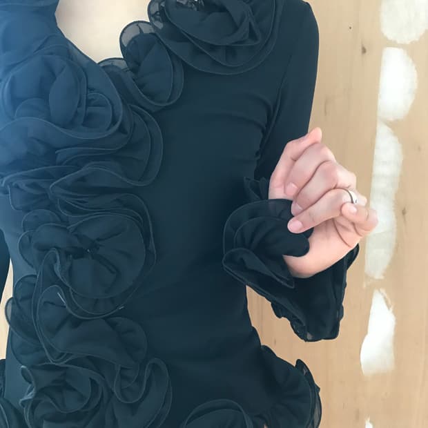 vintage black rose blouse