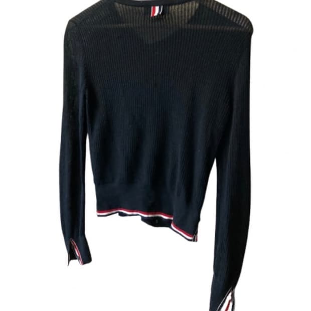 톰브라운 블랙 니트 가디건