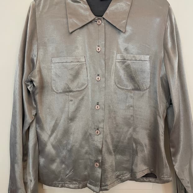 빈티지 실버 블라우스