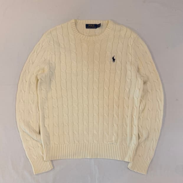 폴로 랄프로렌 꽈배기 케이블 니트 아이보리