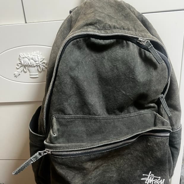 스투시 캔버스 백팩 워시드 블랙 