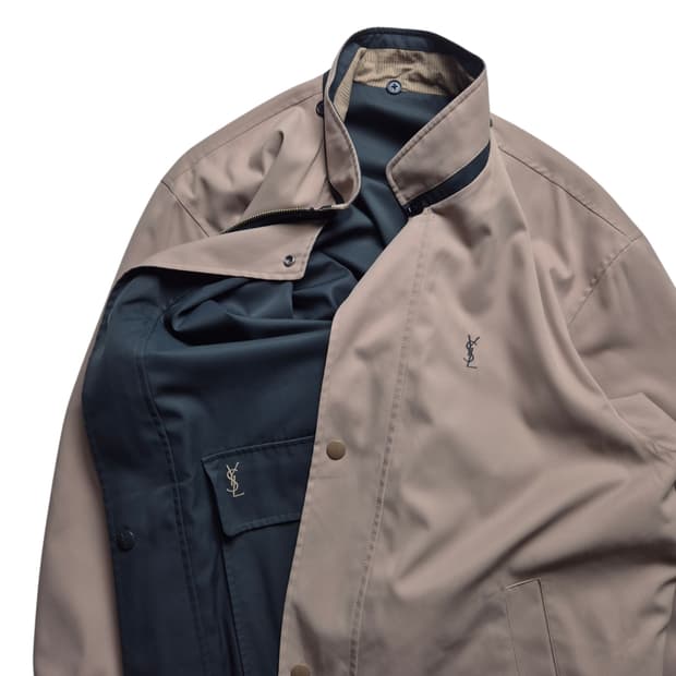 [95] 입생로랑 리버시블 폴리쉘 블루종 자켓