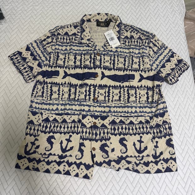 Rrl 노티컬 고래셔츠 L