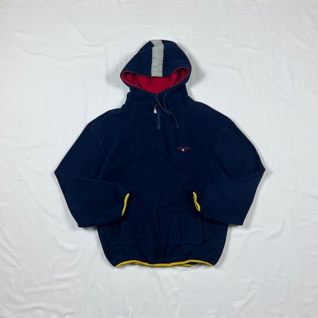 90‘s 노티카 nautica 테크 로고 풀오버 후드 플리스