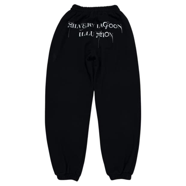 쓰리타임즈 백로고 스웻 조거팬츠 바지 블랙 S