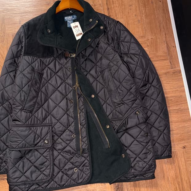 폴로 랄프로렌 레더 패치 퀄팅자켓