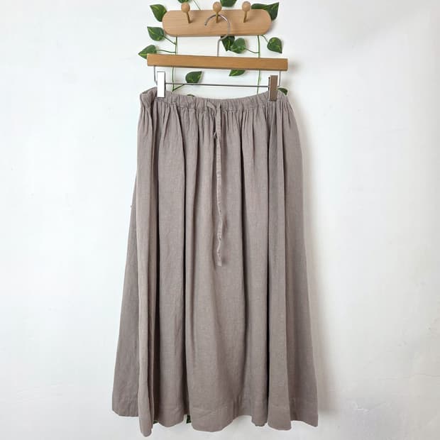 그레이 린넨 스커트