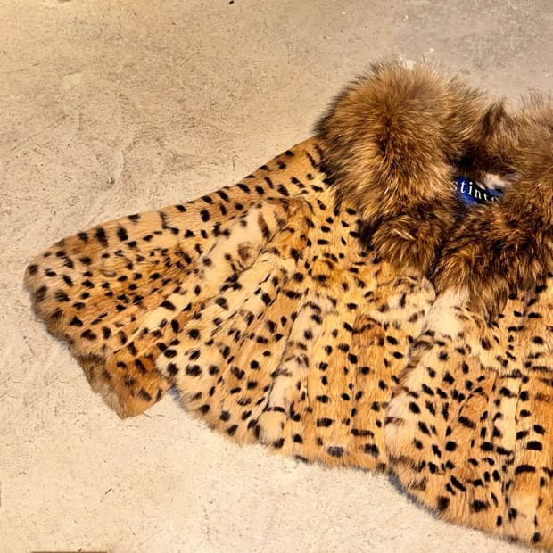 백 리본 포인트 래빗&폭스 퍼자켓