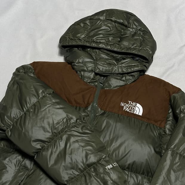95 노스페이스 눕시 700 LTD 카키 구스다운 패딩 