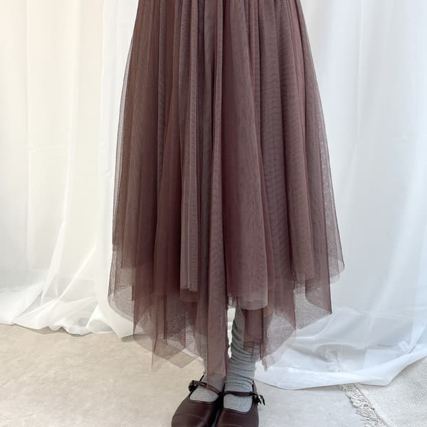 valerie brown mixed tulle layered skirt
