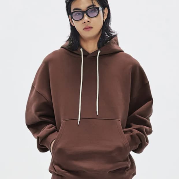 소버먼트  950g 솔리드 후디 포르바 다크 브라운 후드티