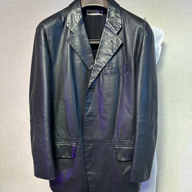 이세이미야케 레더 블레이저 자켓