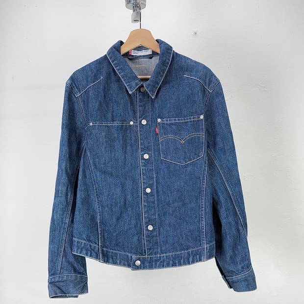 리바이스 엔지니어드 인디고 블루 데님 트러커 자켓