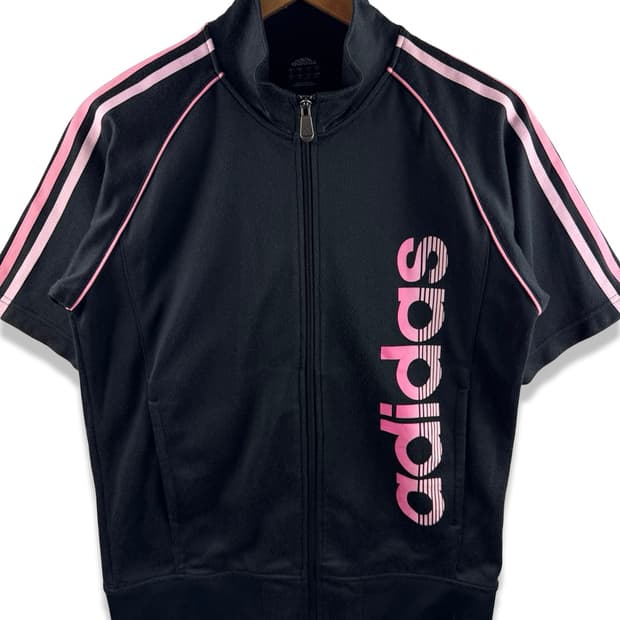 아디다스 블랙 핑크 반팔 트랙져지2932