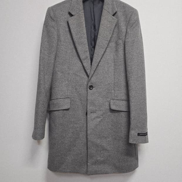 워모 회색 모캐시미어혼방 코트100