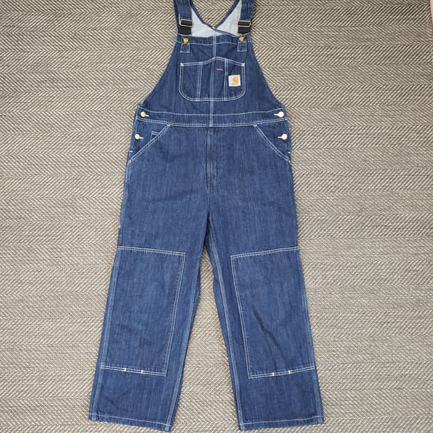 칼하트 멜빵 데님 바지 남자34