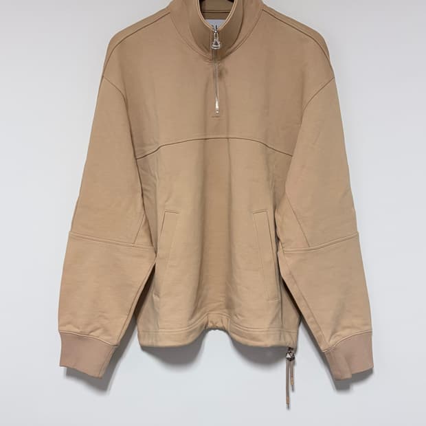 솔리드옴므 22SS 베이지 하프넥 집업 맨투맨 