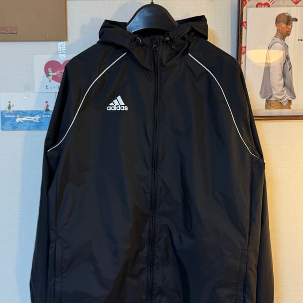 (XL)아디다스 바람막이 자켓 블랙