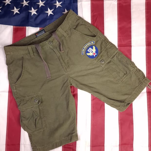 오리지날 일본판 알파사 밀리터리 패치 카고 반바지