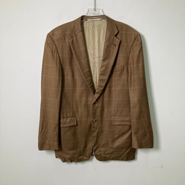 버버리 브라운 체크 실크 블레이저 자켓 40