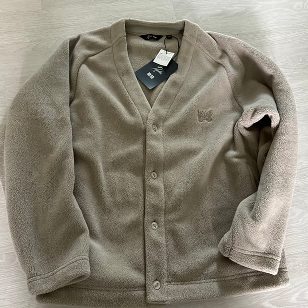 유니클로 니들스 플리스 오버사이즈 가디건 베이지 S사이즈