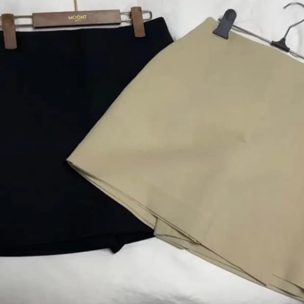 오르 랩 큐롯팬츠 - 베이지, 블랙