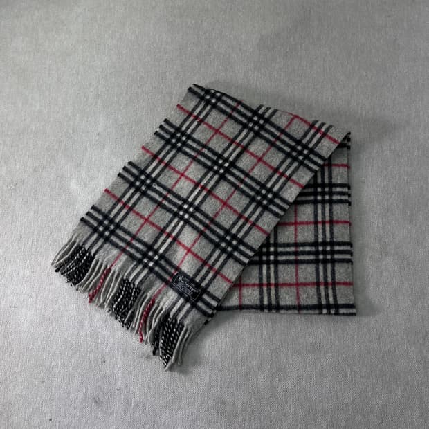 버버리 노바체크 그레이 램스울 머플러