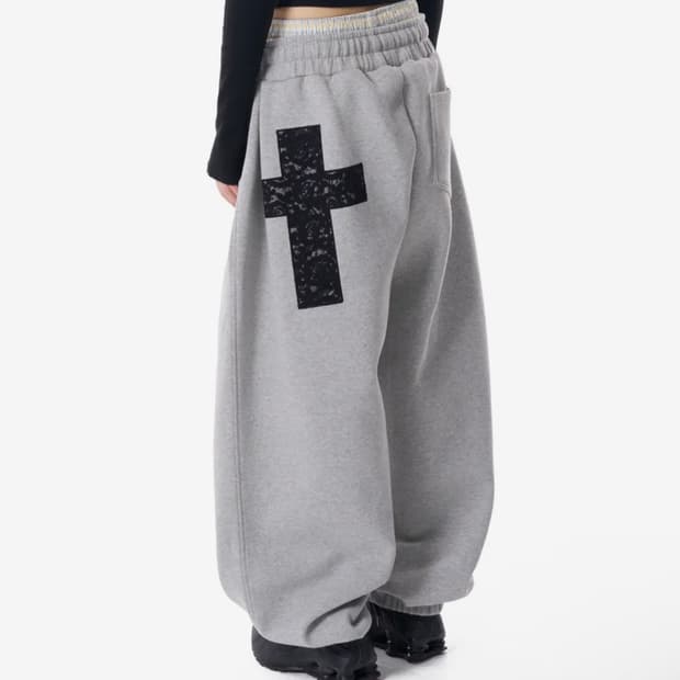 아캄 Laced CROS2 Patch Sweatpants (Gray)