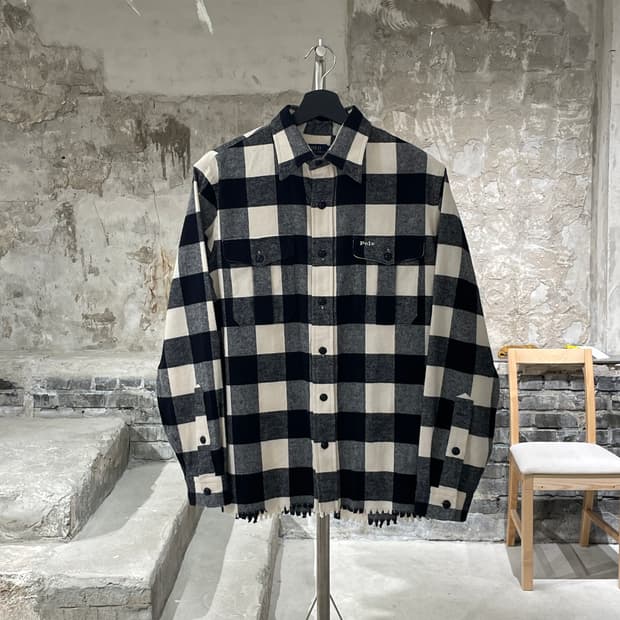 폴로 랄프로렌 트윈 포켓 햄 커팅 체크 셔츠
