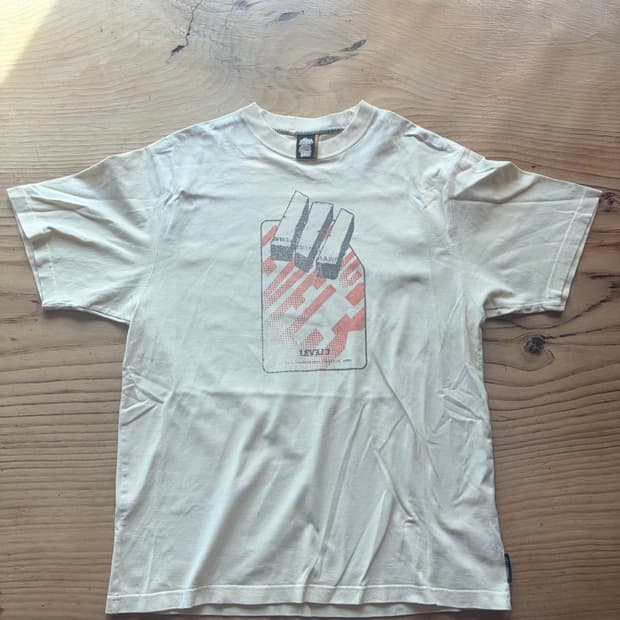 (ASNADISPEC) 아이보리 빈티지 그래픽 티셔츠