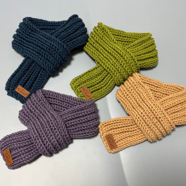 강아지,애기용 니트 목도리 핸드메이드 뜨개