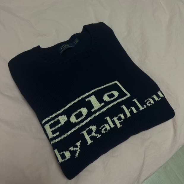 L 폴로 아이코닉 로고 크루넥 스웨터(네이비)