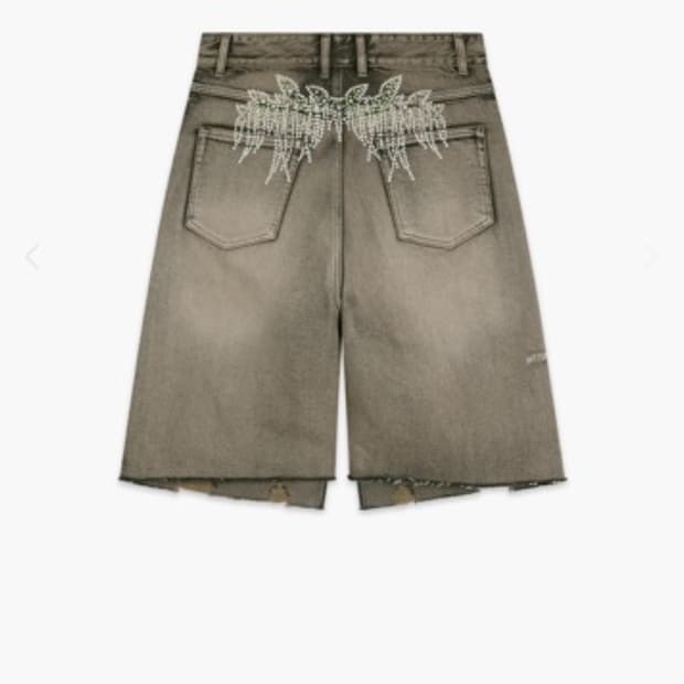 WE11DONE 라인스톤 데님 쇼츠