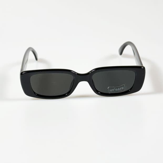 BELCANTO 블랙 볼드 스퀘어 프레임 빈티지 선글라스